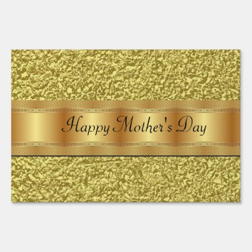 Happy Mothers Day Yard Sign Gold
