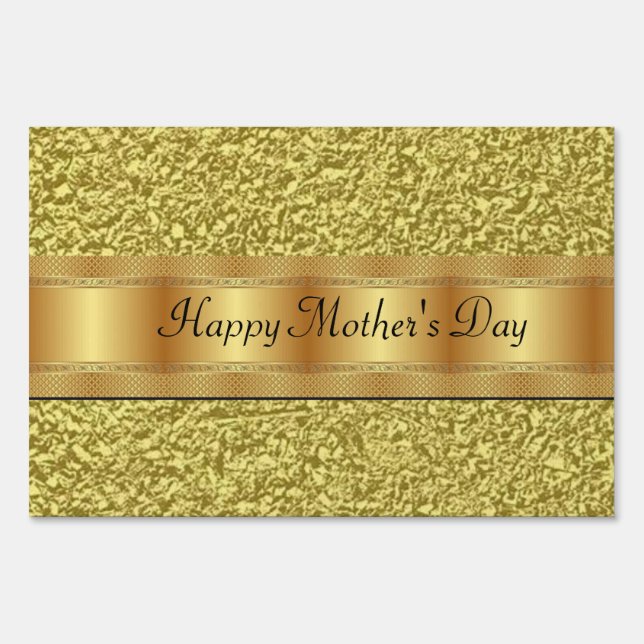 Happy Mother's Day Yard Sign Gold (Front)