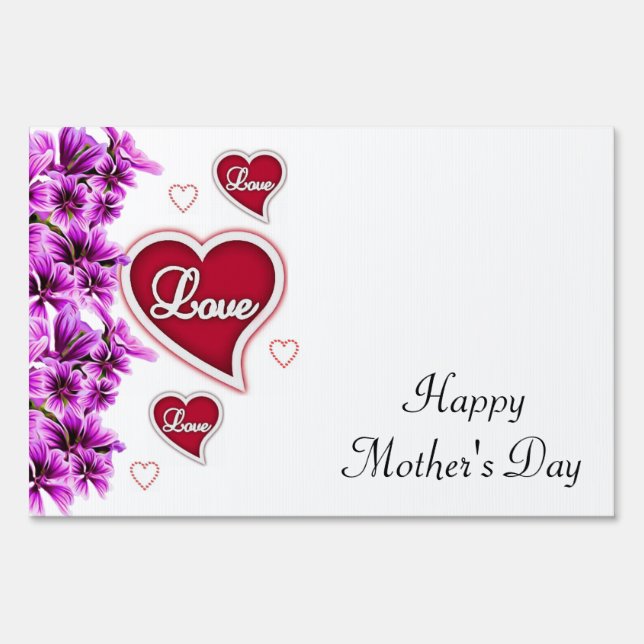Happy Mother's Day Yard Sign Love Floral (Front)