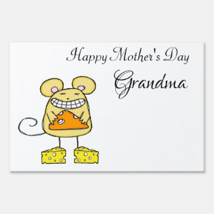 Happy Mother's Day Yard Sign Pizza Cheese Grandma