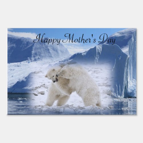Happy Mothers Day Yard Sign Polar Bear