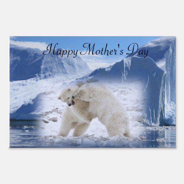 Happy Mother's Day Yard Sign Polar Bear (Front)