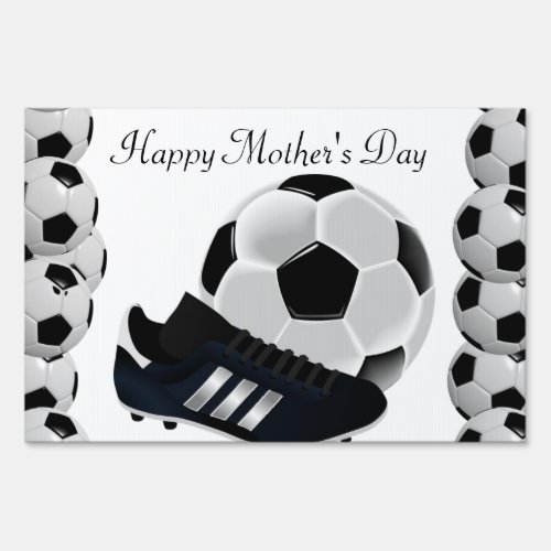 Happy Mothers Day Yard Sign Soccer Ball