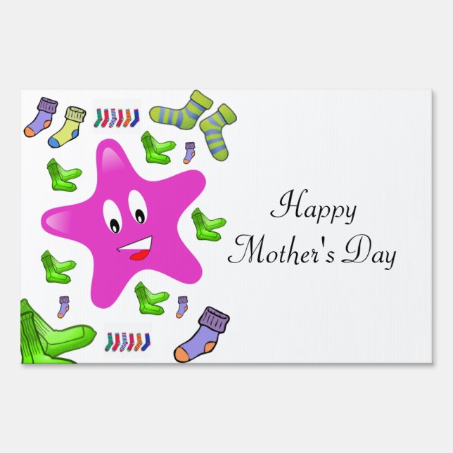 Happy Mother's Day Yard Sign Socks (Front)