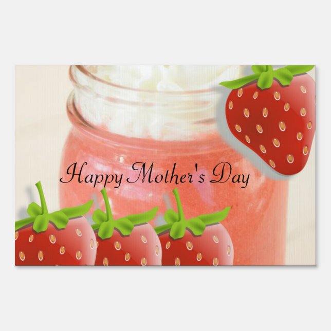 Happy Mother's Day Yard Sign Strawberry (Front)