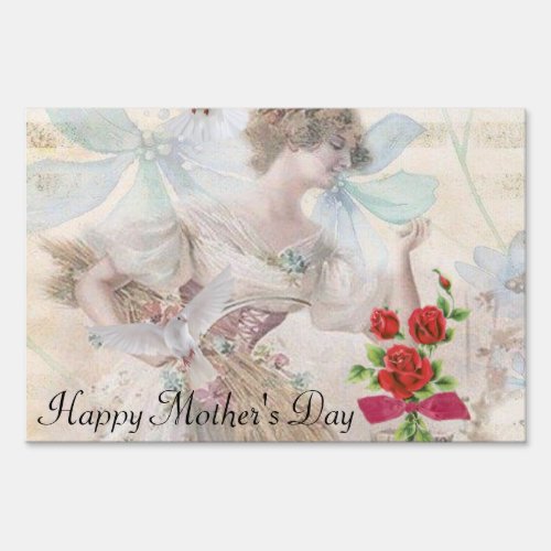Happy Mothers Day Yard Sign Victorian
