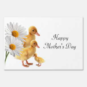 Happy Mother's Day Yard Sign White Daisy