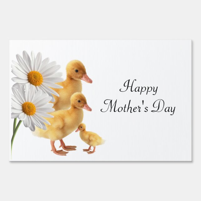 Happy Mother's Day Yard Sign White Daisy (Front)