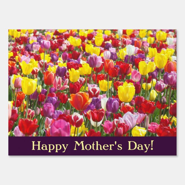 Happy Mother's Day! Yard signs Tulip Flowers Moms (Front)