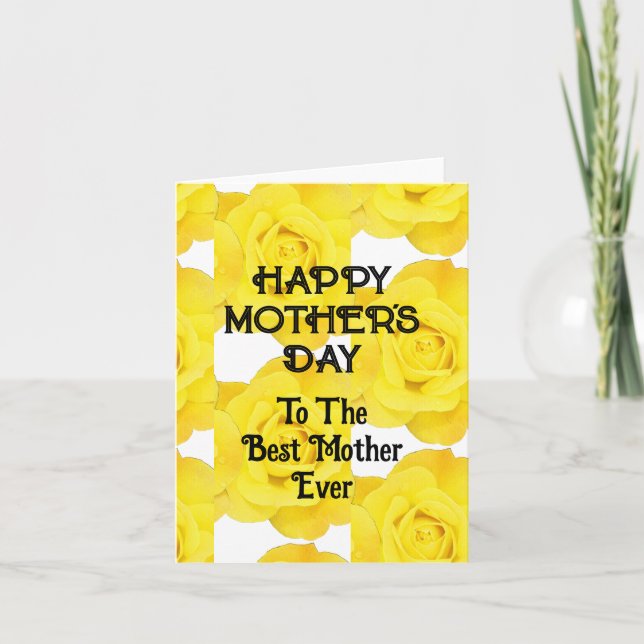 Happy Mother's Day Yellow Floral Custom Greetings Holiday Card (Front)