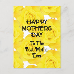 Happy Mother's Day Yellow Floral Custom Message Holiday Postcard