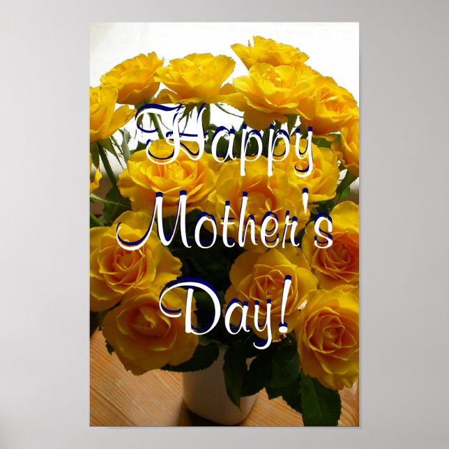 Happy Mother's Day Yellow Roses Poster (Front)