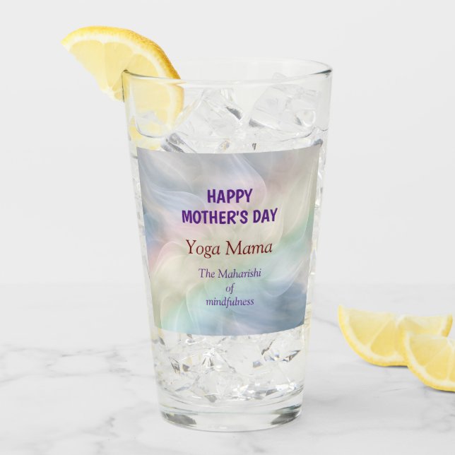 Happy Mother's Day Yoga Mama design Glass (Front Ice)