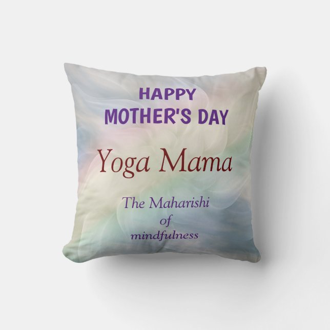 Happy Mother's Day Yoga Mama design Throw Pillow (Front)