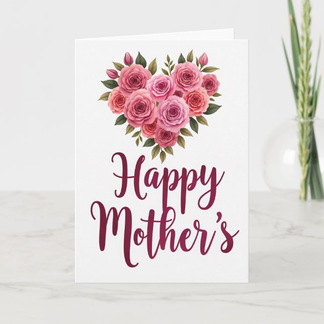 Happy Mothers Floral Bouquet Card (Front)