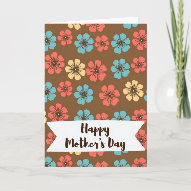 Happy Mothers Floral Pattern Card (Front)