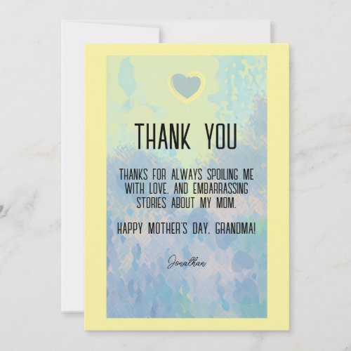 Happy Mothers for Grandma Thank You Card