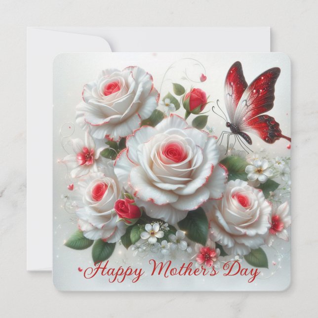 Happy Mother's  Roses Holiday Card (Front)