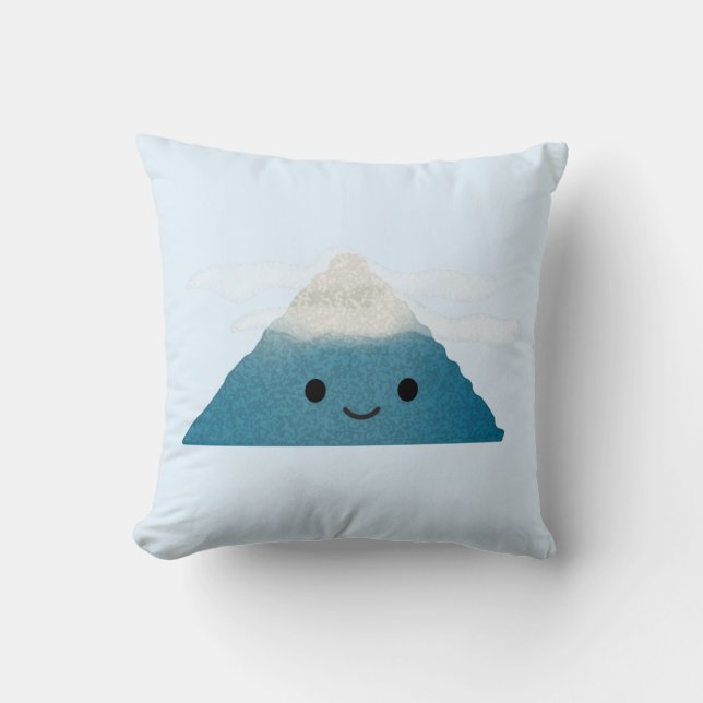 HappY Mountain Throw Pillow (Front)