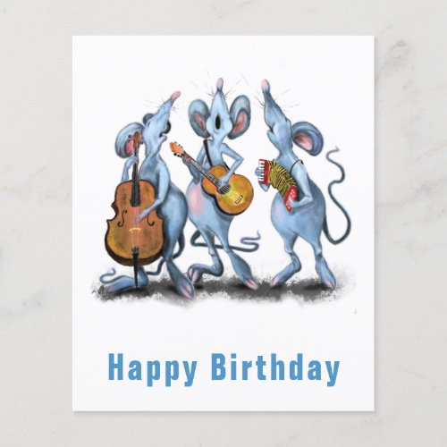 Happy Mouse Music Band Fun Birthday Flyer