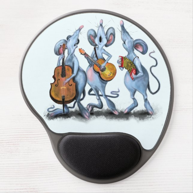 Happy Mouse Music Band Fun Gel Mouse Pad (Front)