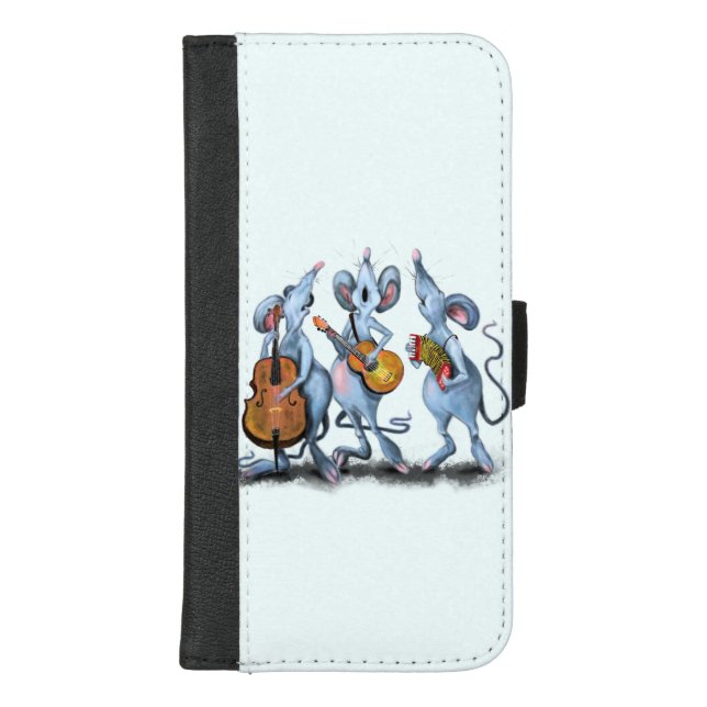 Happy Mouse Music Band Funny iPhone Wallet Case (Front)