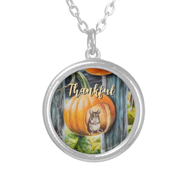 Happy mouse silver plated necklace (Front)