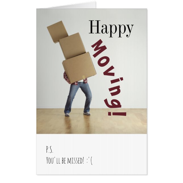 Happy Moving - Leaving - You'll Be Missed Big Card (Front)