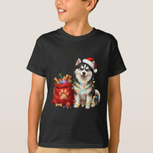 Happy Msky Christmas Lights Dog Mom Msky  T-Shirt