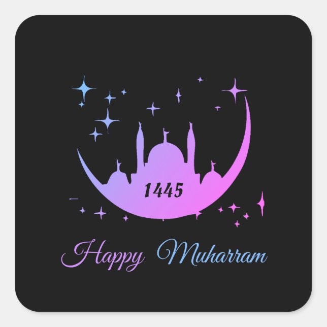 happy muharram 1445 square sticker (Front)