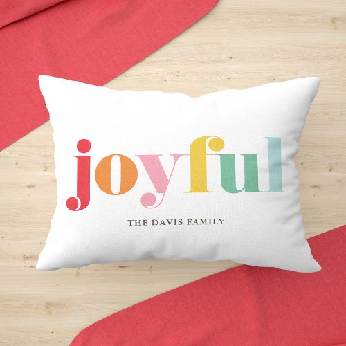 Happy Multicolor Joyful Holiday  Accent Pillow