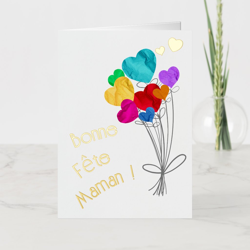 Happy multicolored balloons bonne fête maman