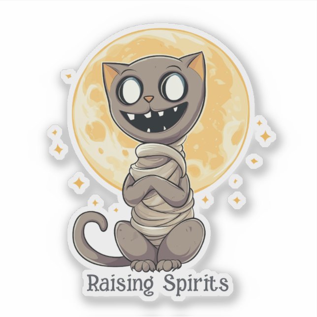 Happy Mummy Cat Sticker (Front)