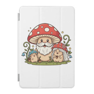 Happy Mushroom Family Printed iPad Smart Cover