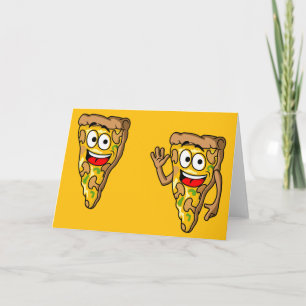 Happy Mushroom Pizza Slices Card