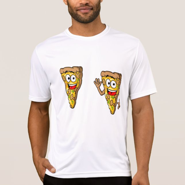 Happy Mushroom Pizza Slices T-Shirt (Front)