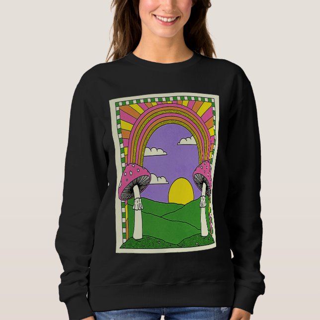Happy Mushroom Psychedelics Rainbow Sweatshirt (Front)