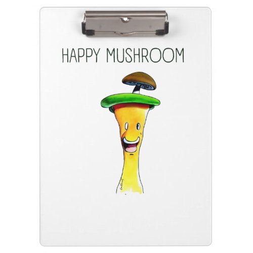Happy Mushroom T_Shirt Sweatshirt Clipboard