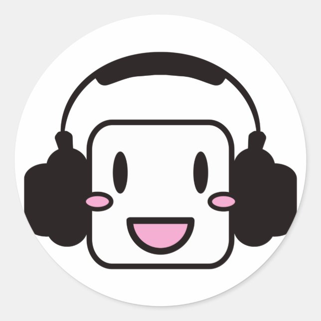 Happy_Music Classic Round Sticker (Front)