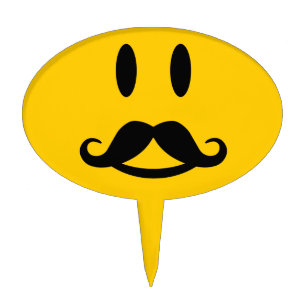 Happy Mustache cake topper
