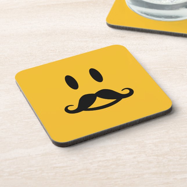 Happy Mustache custom coasters (Left Side)