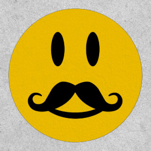 Happy Mustache Emoticon Patch