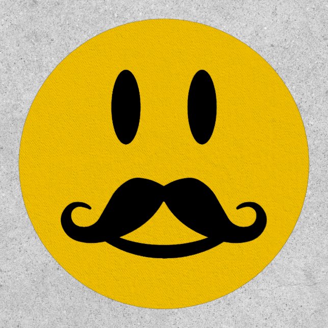 Happy Mustache Emoticon Patch (Front)