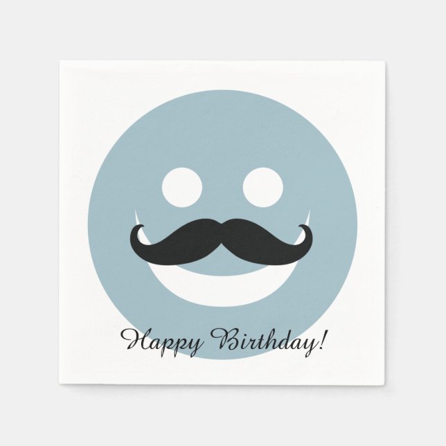 Happy Mustache Face Napkins (Front)