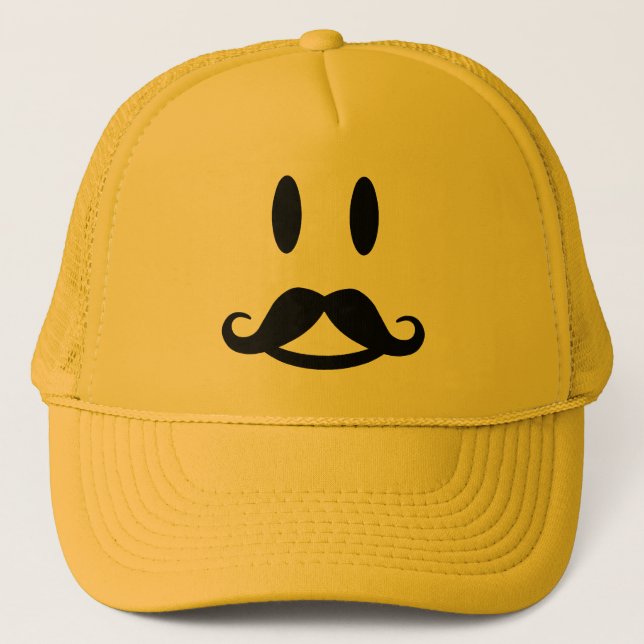 Happy Mustache hat - choose color (Front)