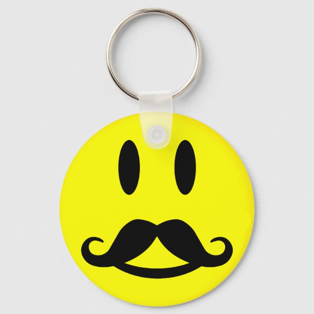 Happy Mustache key chain (Front)