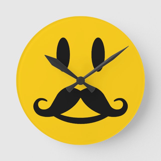 Happy Mustache wall clock (Front)