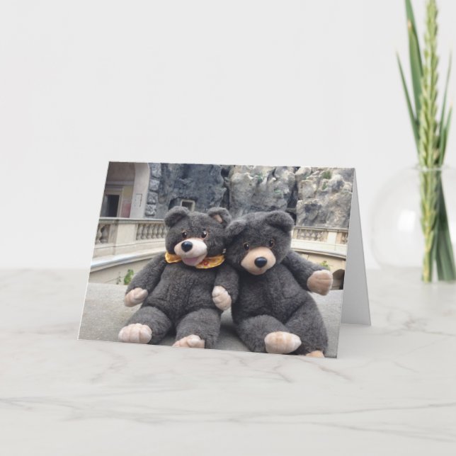 Happy Name Day card with cute bears (Front)