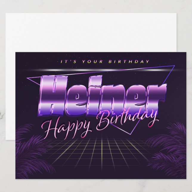 Happy name First name lila retro card Birthday (Front/Back)