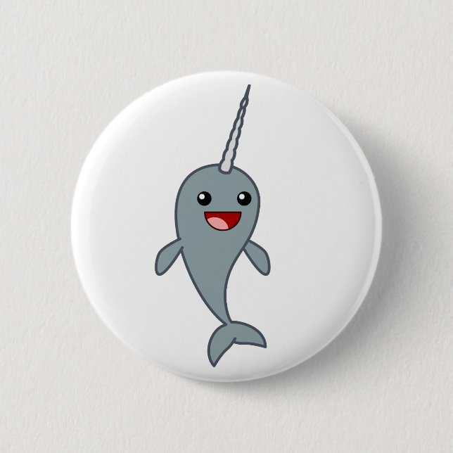 Happy Narwhal Button (Front)